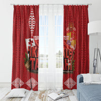 Tonga Rugby Custom Window Curtain 2026 Go Ikale Tahi Ngatu Pattern LT14 - Polynesian Pride