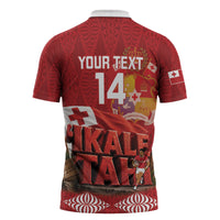 Tonga Rugby Custom Zipper Polo Shirt 2026 Go Ikale Tahi Ngatu Pattern LT14 - Polynesian Pride