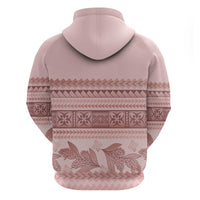 Pastel Pink Samoa Siapo Teuila Flowers Hoodie - Polynesian Pride