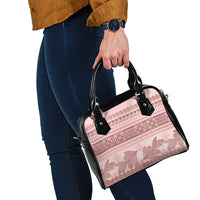 Pastel Pink Samoa Siapo Teuila Flowers Shoulder Handbag - Polynesian Pride