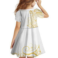 Polynesia White Sunday Family Matching Puletasi and Hawaiian Shirt Plumeria Polynesian Tribal Gold Color LT14 - Polynesian Pride
