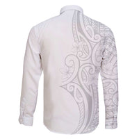 Polynesia White Sunday Family Matching Mermaid Dress and Hawaiian Shirt Plumeria Polynesian Tribal Grey Color LT14 - Polynesian Pride
