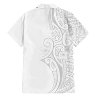 Polynesia White Sunday Family Matching Off Shoulder Maxi Dress and Hawaiian Shirt Plumeria Polynesian Tribal Grey Color LT14 - Polynesian Pride