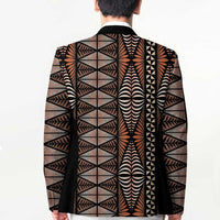 Malo e lelei Tonga Blazer Tongan Ngatu Vintage Brown LT14 - Polynesian Pride