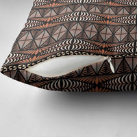 Malo e lelei Tonga Pillow Cover Tongan Ngatu Vintage Brown LT14 - Polynesian Pride