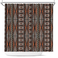 Malo e lelei Tonga Shower Curtain Tongan Ngatu Vintage Brown LT14 Brown - Polynesian Pride