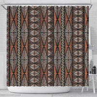 Malo e lelei Tonga Shower Curtain Tongan Ngatu Vintage Brown LT14 - Polynesian Pride