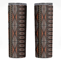 Malo e lelei Tonga Skinny Tumbler Tongan Ngatu Vintage Brown LT14 Brown - Polynesian Pride