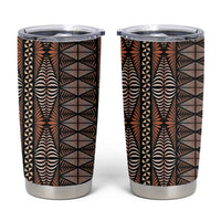 Malo e lelei Tonga Tumbler Cup Tongan Ngatu Vintage Brown LT14 Brown - Polynesian Pride