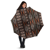 Malo e lelei Tonga Umbrella Tongan Ngatu Vintage Brown LT14 - Polynesian Pride