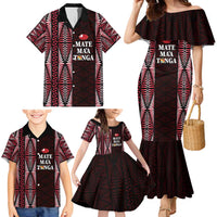 Tonga Rugby Personalised Family Matching Mermaid Dress and Hawaiian Shirt 2025 Mate Maa Tonga Ngatu Motif LT14 - Polynesian Pride