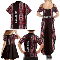 Tonga Rugby Personalised Family Matching Summer Maxi Dress and Hawaiian Shirt 2025 Mate Maa Tonga Ngatu Motif LT14 - Polynesian Pride