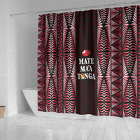 Tonga Rugby Shower Curtain 2025 Mate Maa Tonga Ngatu Motif LT14 - Polynesian Pride