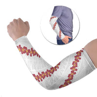 White Sunday Tonga Fakame Arm Sleeves Tongan Ngatu Heilala Lei LT14 Set of 2 White - Polynesian Pride