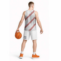White Sunday Tonga Fakame Basketball Jersey Tongan Ngatu Heilala Lei LT14 - Polynesian Pride