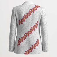 White Sunday Tonga Fakame Blazer Tongan Ngatu Heilala Lei LT14 - Polynesian Pride