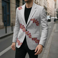 White Sunday Tonga Fakame Blazer Tongan Ngatu Heilala Lei LT14 - Polynesian Pride