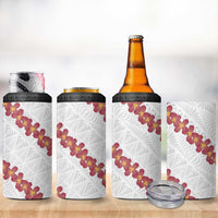 White Sunday Tonga Fakame 4 in 1 Can Cooler Tumbler Tongan Ngatu Heilala Lei LT14 - Polynesian Pride