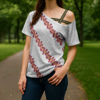 White Sunday Tonga Fakame Cross Shoulder Shirt Tongan Ngatu Heilala Lei LT14 - Polynesian Pride