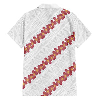 White Sunday Tonga Fakame Family Matching Short Sleeve Bodycon Dress and Hawaiian Shirt Tongan Ngatu Heilala Lei LT14 - Polynesian Pride