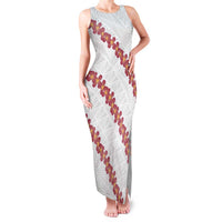 White Sunday Tonga Fakame Family Matching Tank Maxi Dress and Hawaiian Shirt Tongan Ngatu Heilala Lei LT14 Mom's Dress White - Polynesian Pride
