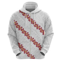 White Sunday Tonga Fakame Hoodie Tongan Ngatu Heilala Lei LT14 - Polynesian Pride