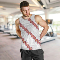 White Sunday Tonga Fakame Men Tank Top Tongan Ngatu Heilala Lei LT14 White - Polynesian Pride