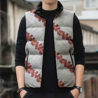 White Sunday Tonga Fakame Sleeveless Puffer Jacket Tongan Ngatu Heilala Lei LT14 - Polynesian Pride