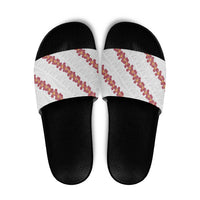 White Sunday Tonga Fakame Slide Sandals Tongan Ngatu Heilala Lei LT14 White - Polynesian Pride