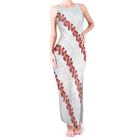 White Sunday Tonga Fakame Tank Maxi Dress Tongan Ngatu Heilala Lei LT14 Women White - Polynesian Pride