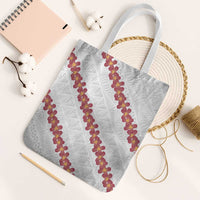 White Sunday Tonga Fakame Tote Bag Tongan Ngatu Heilala Lei LT14 White Strap One Size White - Polynesian Pride