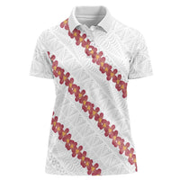 White Sunday Tonga Fakame Women Polo Shirt Tongan Ngatu Heilala Lei LT14 Female White - Polynesian Pride