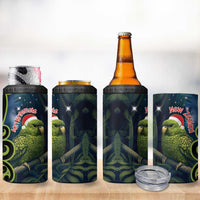New Zealand Christmas 4 in 1 Can Cooler Tumbler Cute Kakapo Meri Kirihimete Maori Koru LT14 - Polynesian Pride