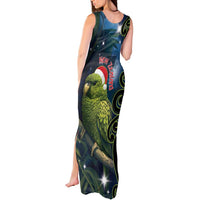New Zealand Christmas Tank Maxi Dress Cute Kakapo Meri Kirihimete Maori Koru LT14 - Polynesian Pride