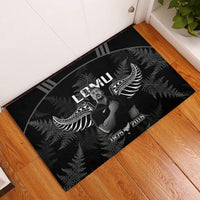 New Zealand Silver Fern Rugby Rubber Doormat Aotearoa Godfather Proud Gone But Never Forgotten LT14 Black - Polynesian Pride