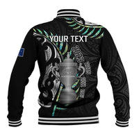 Personalised New Zealand Silver Fern Rugby Baseball Jacket Paua Shell With Champions Trophy History NZ Forever LT14 - Polynesian Pride
