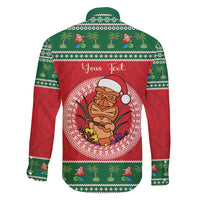 Personalized Hawaii Christmas Family Matching Short Sleeve Bodycon Dress and Hawaiian Shirt Tiki Santa Mele Kalikimaka LT14 - Polynesian Pride