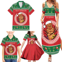 Personalized Hawaii Christmas Family Matching Summer Maxi Dress and Hawaiian Shirt Tiki Santa Mele Kalikimaka LT14 - Polynesian Pride