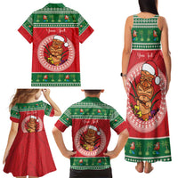 Personalized Hawaii Christmas Family Matching Tank Maxi Dress and Hawaiian Shirt Tiki Santa Mele Kalikimaka LT14 - Polynesian Pride