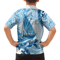 New Zealand Sailing Family Matching Tank Maxi Dress and Hawaiian Shirt Aotearoa Yacht Racing - Born To Sail LT14 - Polynesian Pride