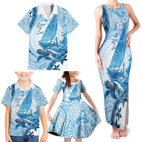 New Zealand Sailing Family Matching Tank Maxi Dress and Hawaiian Shirt Aotearoa Yacht Racing - Born To Sail LT14 - Polynesian Pride