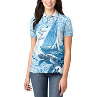 New Zealand Sailing Women Polo Shirt Aotearoa Yacht Racing - Born To Sail LT14 - Polynesian Pride