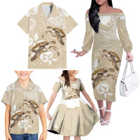 Happy Valentine's Day Polynesia Family Matching Off The Shoulder Long Sleeve Dress and Hawaiian Shirt SeaTurtle Couple Polynesian - Pollinate Color LT14 - Polynesian Pride