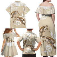 Happy Valentine's Day Polynesia Family Matching Off Shoulder Maxi Dress and Hawaiian Shirt SeaTurtle Couple Polynesian - Pollinate Color LT14 - Polynesian Pride