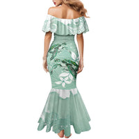 Happy Valentine's Day Polynesia Family Matching Mermaid Dress and Hawaiian Shirt SeaTurtle Couple Polynesian - Green Lester Color LT14 - Polynesian Pride