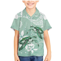 Happy Valentine's Day Polynesia Family Matching Mermaid Dress and Hawaiian Shirt SeaTurtle Couple Polynesian - Green Lester Color LT14 Son's Shirt Green - Polynesian Pride
