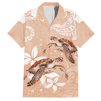 Happy Valentine's Day Polynesia Family Matching Off Shoulder Maxi Dress and Hawaiian Shirt SeaTurtle Couple Polynesian - Desert Sand Color LT14 Dad's Shirt - Short Sleeve Desert Sand - Polynesian Pride