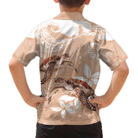 Happy Valentine's Day Polynesia Family Matching Short Sleeve Bodycon Dress and Hawaiian Shirt SeaTurtle Couple Polynesian - Desert Sand Color