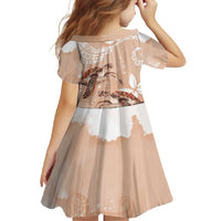 Happy Valentine's Day Polynesia Family Matching Short Sleeve Bodycon Dress and Hawaiian Shirt SeaTurtle Couple Polynesian - Desert Sand Color