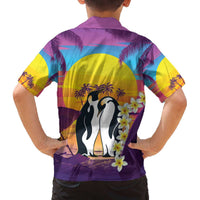 Hawaii Penguin Couple Family Matching Off The Shoulder Long Sleeve Dress and Hawaiian Shirt You Are My Valentine - Tropical Sunset Vibes LT14 - Polynesian Pride